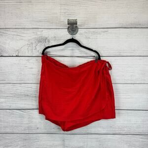 Torrid Plus Size Red Pull On High Rise Beach Cotton Tie Skort Size 3X